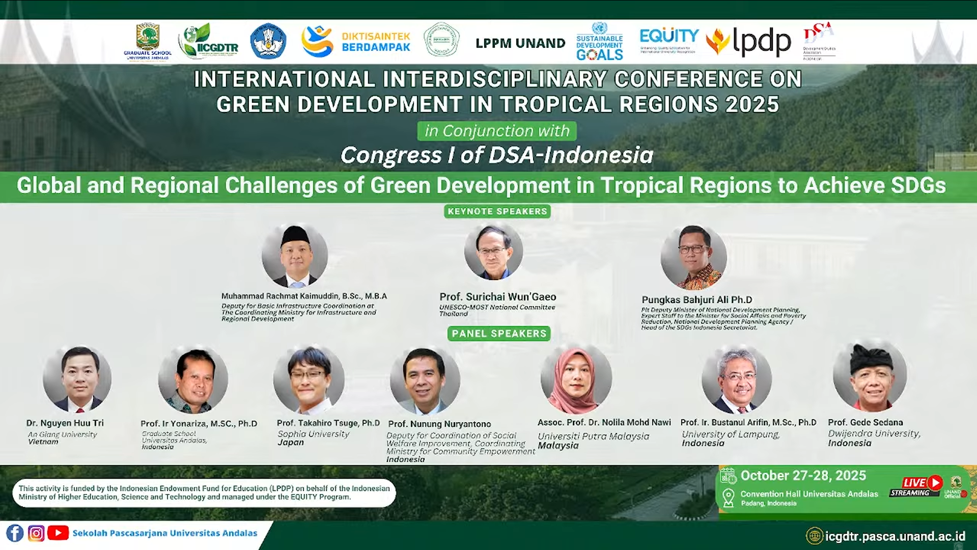 Universitas Andalas Gelar Konferensi Internasional IICGDTR 2025